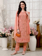 Pakistani Embroidered Kurta With Embroidered Pant & Embroidered Dupatta Premium Luxury, Multicolor - Hiral Fashion - Distacart