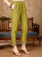 Pakistani Embroidered Organza Kurta With Pant & Embroidered Dupatta Luxury Premium, Multicolor - Hiral Fashion - Distacart