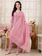 Pakistani Embroidered Organza Kurta With Pant & Embroidered Dupatta Luxury Premium, Multicolor - Hiral Fashion