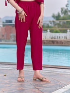 Anarkali Embroidered Kurta With Pant & Dupatta, Pink - Hiral Fashion - Distacart