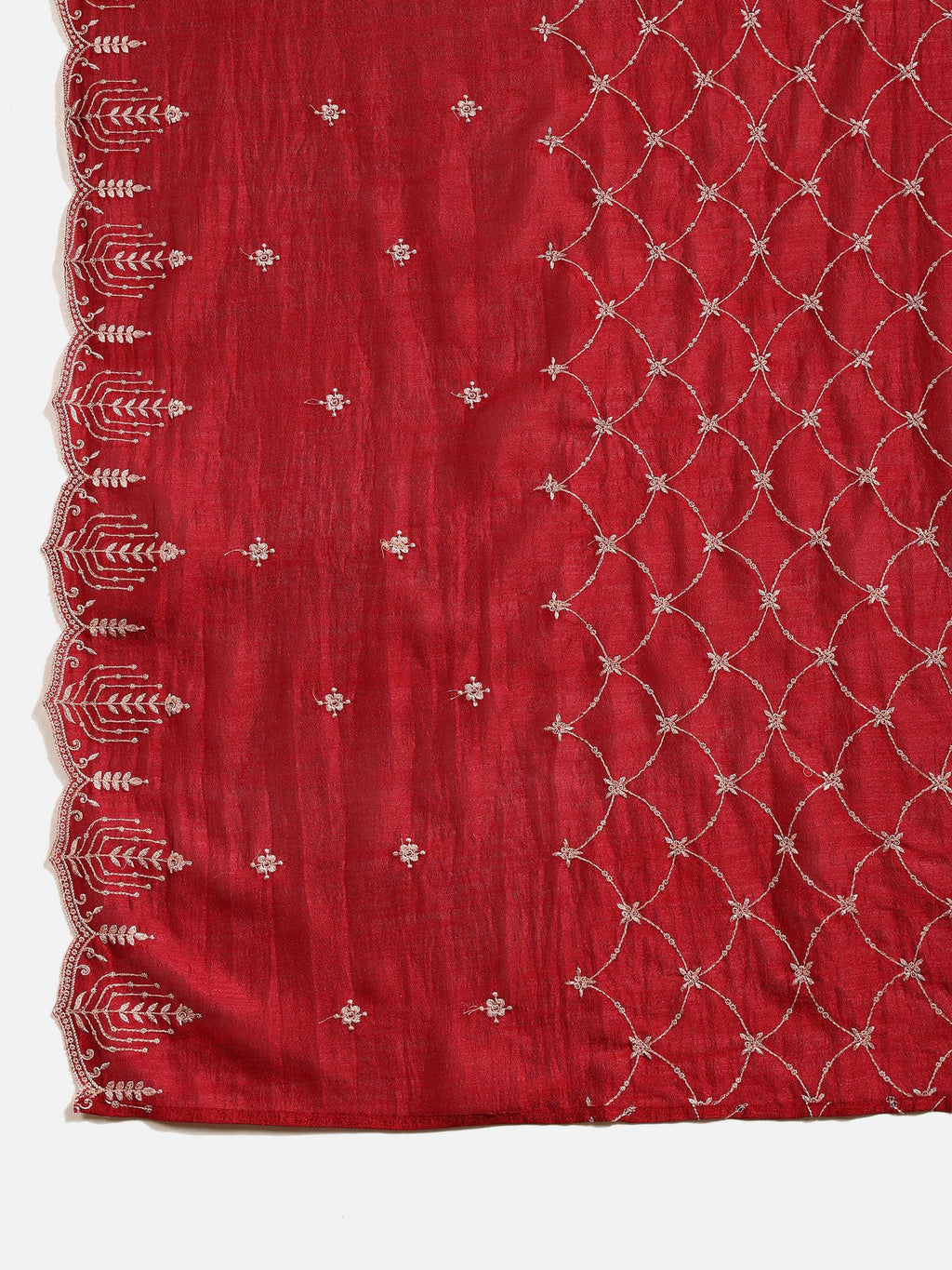 Sequined Embroidered Kurta With Pant & Embroidered Dupatta, Maroon - Hiral Fashion - Distacart