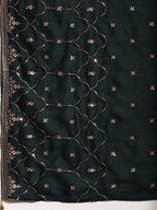 Sequined Embroidered Kurta With Pant & Embroidered Dupatta, Green - Hiral Fashion - Distacart