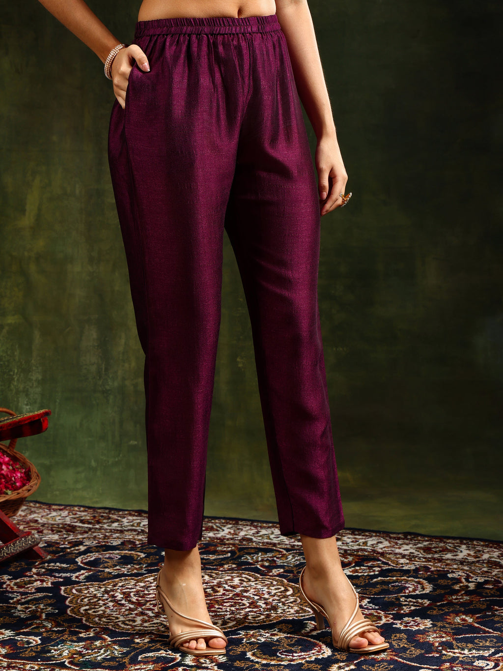 Sequined Embroidered Kurta With Pant & Embroidered Dupatta, Purple - Hiral Fashion - Distacart