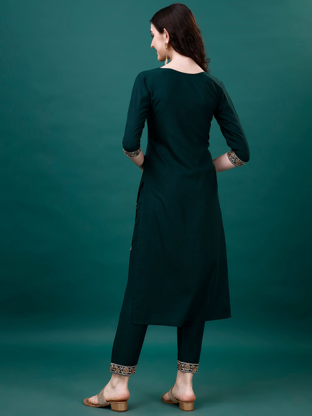 Embroidered Kurta With Pant & Embroidered & Printed Dupatta, Multicolor - Hiral Fashion - Distacart