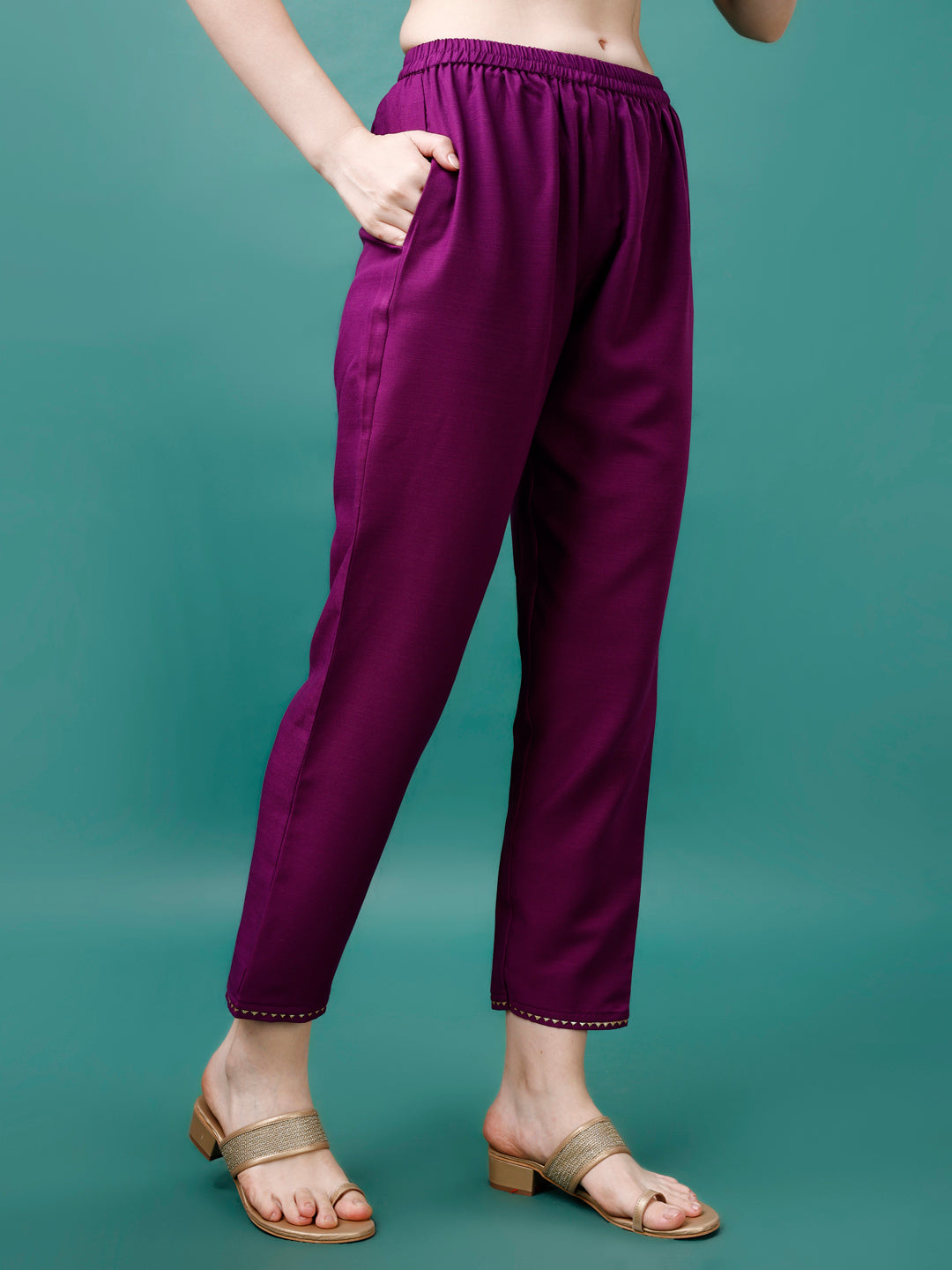 Embroidered Kurta With Pant & Chanderi Dupatta, Multicolor - Hiral Fashion - Distacart