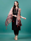 Hand Embroidered Kurta With Pant & Printed Dupatta, Multicolor - Hiral Fashion - Distacart