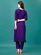 Embroidered Kurta With Pant & Sequined Dupatta, Multicolor - Hiral Fashion - Distacart