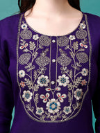 Embroidered Kurta With Pant & Sequined Dupatta, Multicolor - Hiral Fashion - Distacart