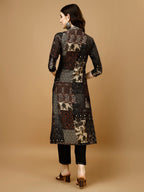 Hand Embroidered & Printed Kurta With Pant & Dupatta, Multicolor - Hiral Fashion - Distacart