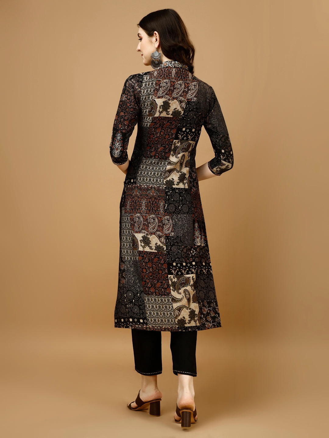 Hand Embroidered & Printed Kurta With Pant & Dupatta, Multicolor - Hiral Fashion - Distacart