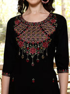 Embroidered Kurta With Pant & Organza Embroidered Dupatta Premium, Multicolor - Hiral Fashion - Distacart