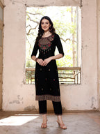 Embroidered Kurta With Pant & Organza Embroidered Dupatta Premium, Multicolor - Hiral Fashion - Distacart