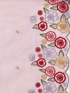 Alia Cut Hand Embroidered & Floral Embroidered Kurta With Pant & Organza Embroidered Dupatta Luxury Premium, Lavender - Hiral Fashion - Distacart