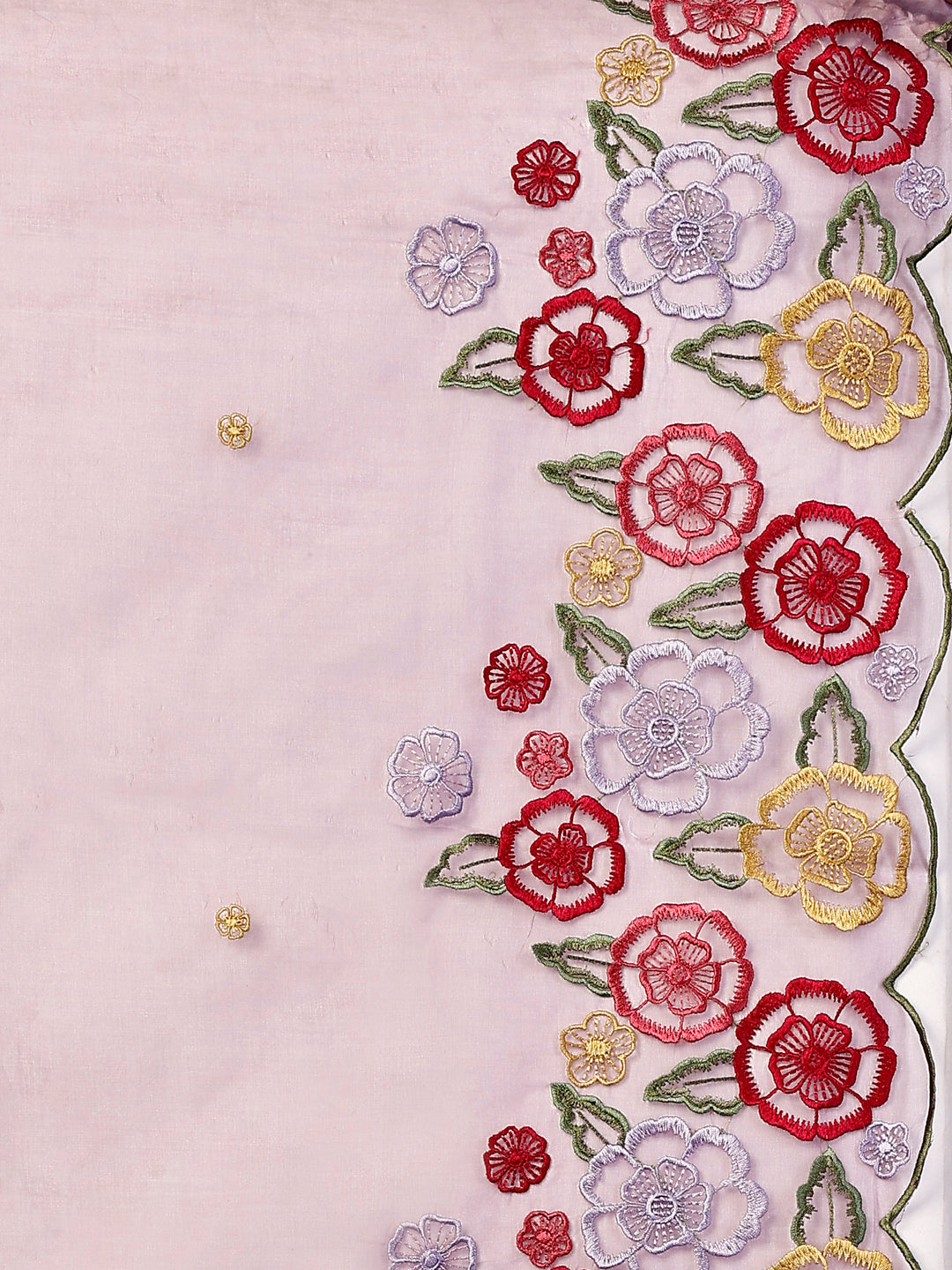 Alia Cut Hand Embroidered & Floral Embroidered Kurta With Pant & Organza Embroidered Dupatta Luxury Premium, Lavender - Hiral Fashion - Distacart