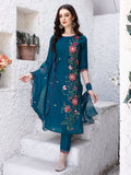 Hand Embroidered Kurta With Pant & Embroidered Organza Dupatta Luxury, Multicolor - Hiral Fashion - Distacart