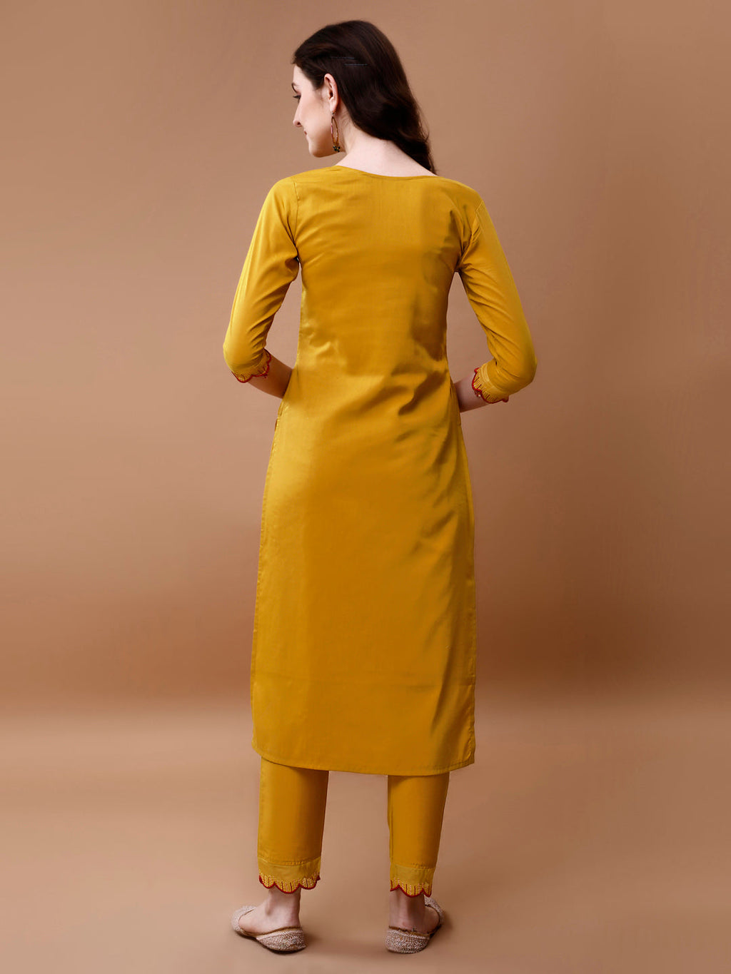 Hand Embroidered Kurta With Pant & Embroidered Organza Dupatta, Multicolor - Hiral Fashion - Distacart