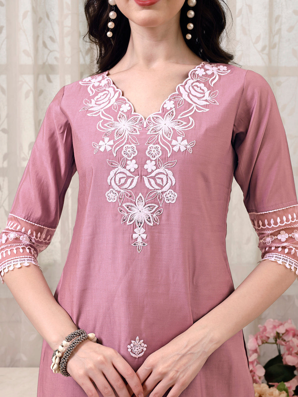 Pakistani Embroidered Kurta With Pant & Embroidered Dupatta, Multicolor - Hiral Fashion - Distacart