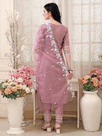 Pakistani Embroidered Kurta With Pant & Embroidered Dupatta, Multicolor - Hiral Fashion - Distacart