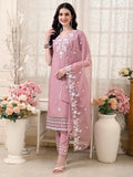 Pakistani Embroidered Kurta With Pant & Embroidered Dupatta, Multicolor - Hiral Fashion - Distacart