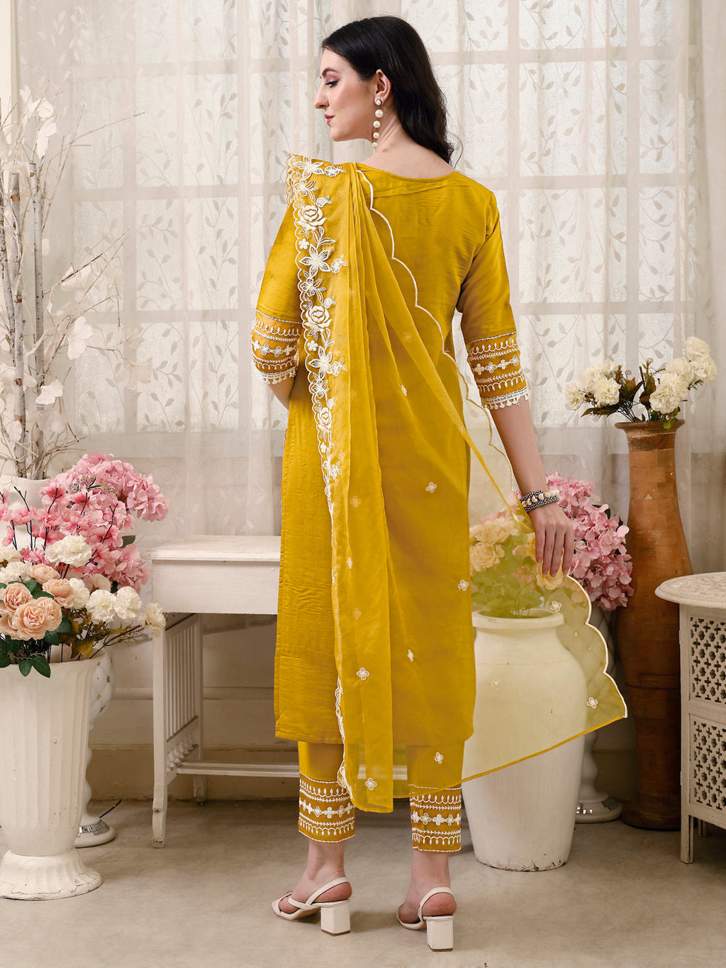 Pakistani Embroidered Kurta With Pant & Embroidered Dupatta Premium Luxury, Multicolor - Hiral Fashion - Distacart