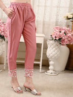 Pakistani Embroidered Kurta With Pant & Embroidered Dupatta, Peach - Hiral Fashion - Distacart