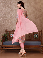 Embroidered & Floral Printed Kurta With Pant & Dupatta Premium Luxury, Multicolor - Hiral Fashion - Distacart