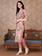 Embroidered & Floral Printed Kurta With Pant & Dupatta Premium Luxury, Multicolor - Hiral Fashion - Distacart