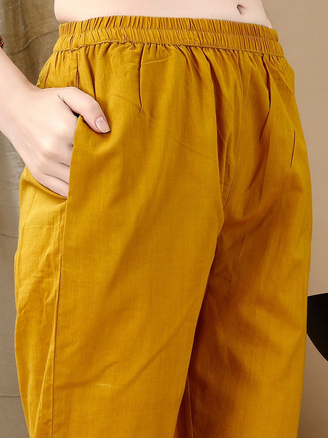 Embroidered & Floral Printed Kurta With Pant & Dupatta, Yellow - Hiral Fashion
