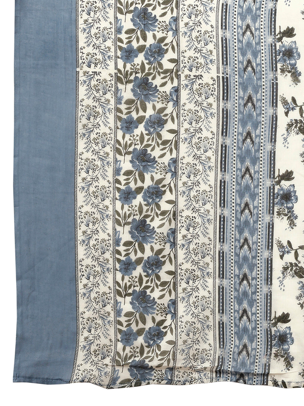 Floral Printed Anarkali Kurta With Pant & Dupatta Luxury Premium, Navy Blue - Hiral Fashion - Distacart