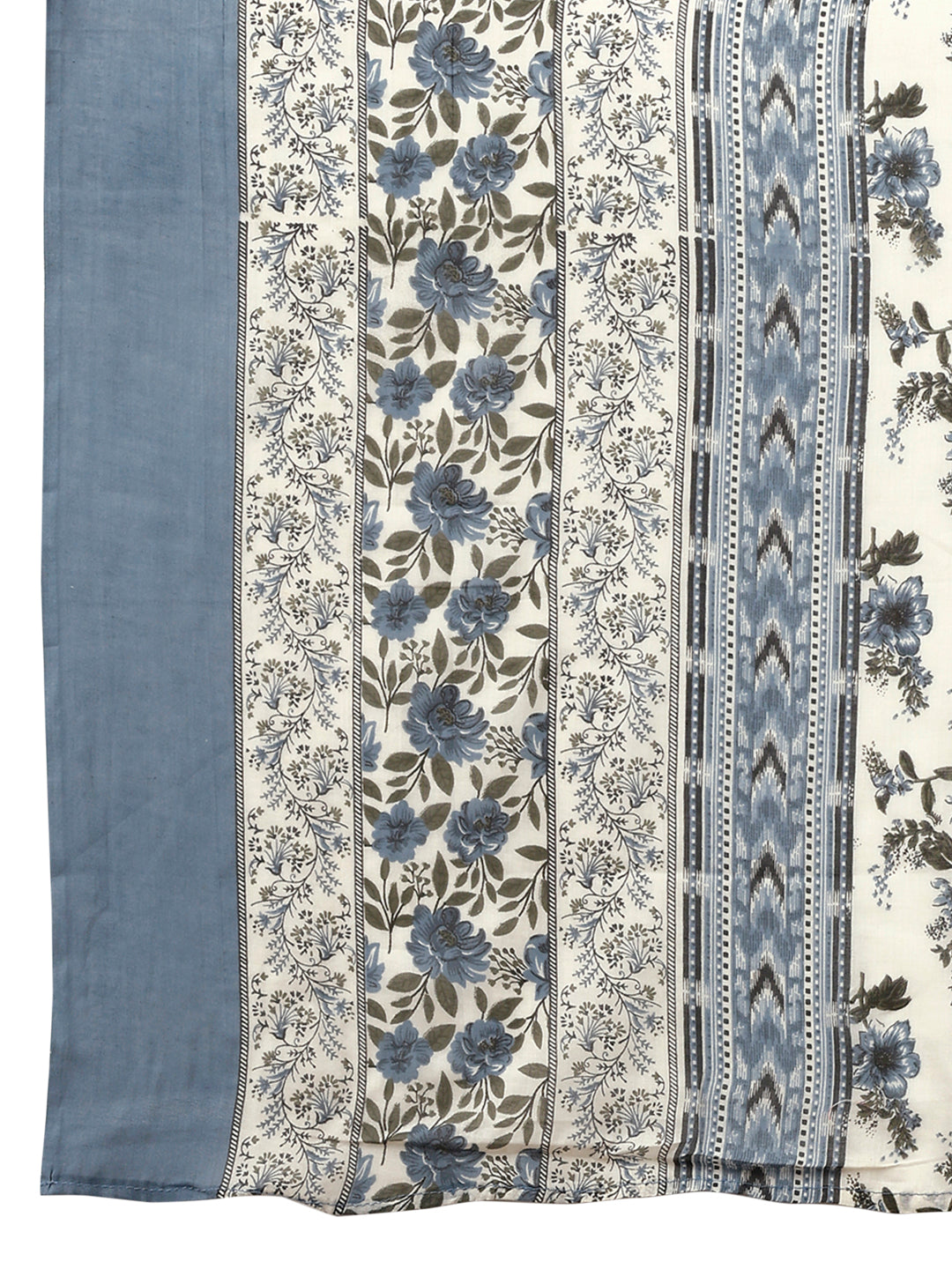 Floral Printed Anarkali Kurta With Pant & Dupatta Luxury Premium, Navy Blue - Hiral Fashion - Distacart