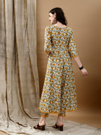 Floral Printed Anarkali Kurta With Pant & Dupatta Luxury Premium, Multicolor - Hiral Fashion - Distacart