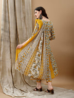 Floral Printed Anarkali Kurta With Pant & Dupatta Luxury Premium, Multicolor - Hiral Fashion - Distacart