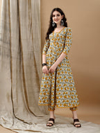 Floral Printed Anarkali Kurta With Pant & Dupatta Luxury Premium, Multicolor - Hiral Fashion - Distacart