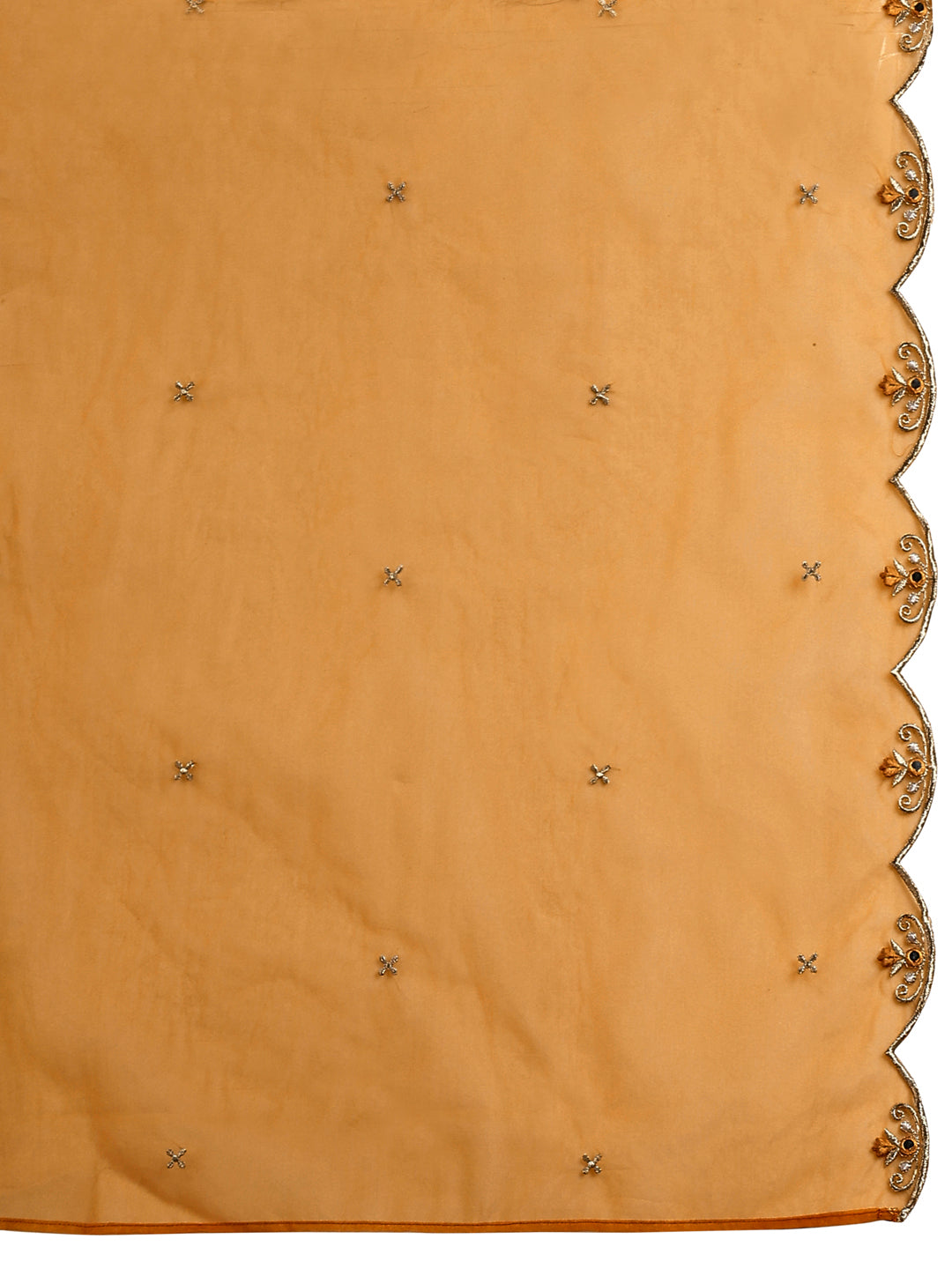 Embroidered & Bandhani Printed Flared Kurta With Pant & Printed Dupatta, Mustard - Hiral Fashion - Distacart