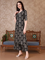 Embroidered & Printed Co Ords Kurta With Pallazo, Black - Hiral Fashion - Distacart