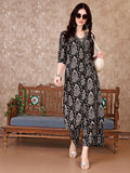 Embroidered & Printed Co Ords Kurta With Pallazo, Black - Hiral Fashion - Distacart