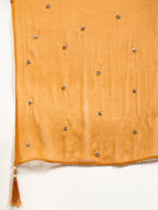 Nyra Cut Embroidered & Floral Printed Kurta With Pant & Embroidered Dupatta, Mustard - Hiral Fashion - Distacart