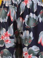 Floral Printed Front Slit Kurta With Palazzo Pant, Navy Blue - Hiral Fashion - Distacart