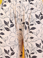 Embroidered And Floral Printed Lace Detailed Kurta With Palazzo Pant & Dupatta, White - Hiral Fashion - Distacart