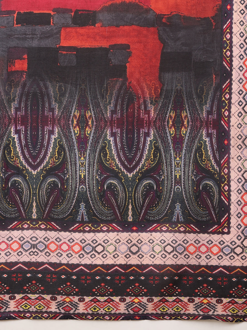Hand Embroidered & Printed Kurta With Pant & Dupatta, Black - Hiral Fashion - Distacart