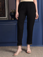 Hand Embroidered & Printed Kurta With Pant & Dupatta, Black - Hiral Fashion - Distacart