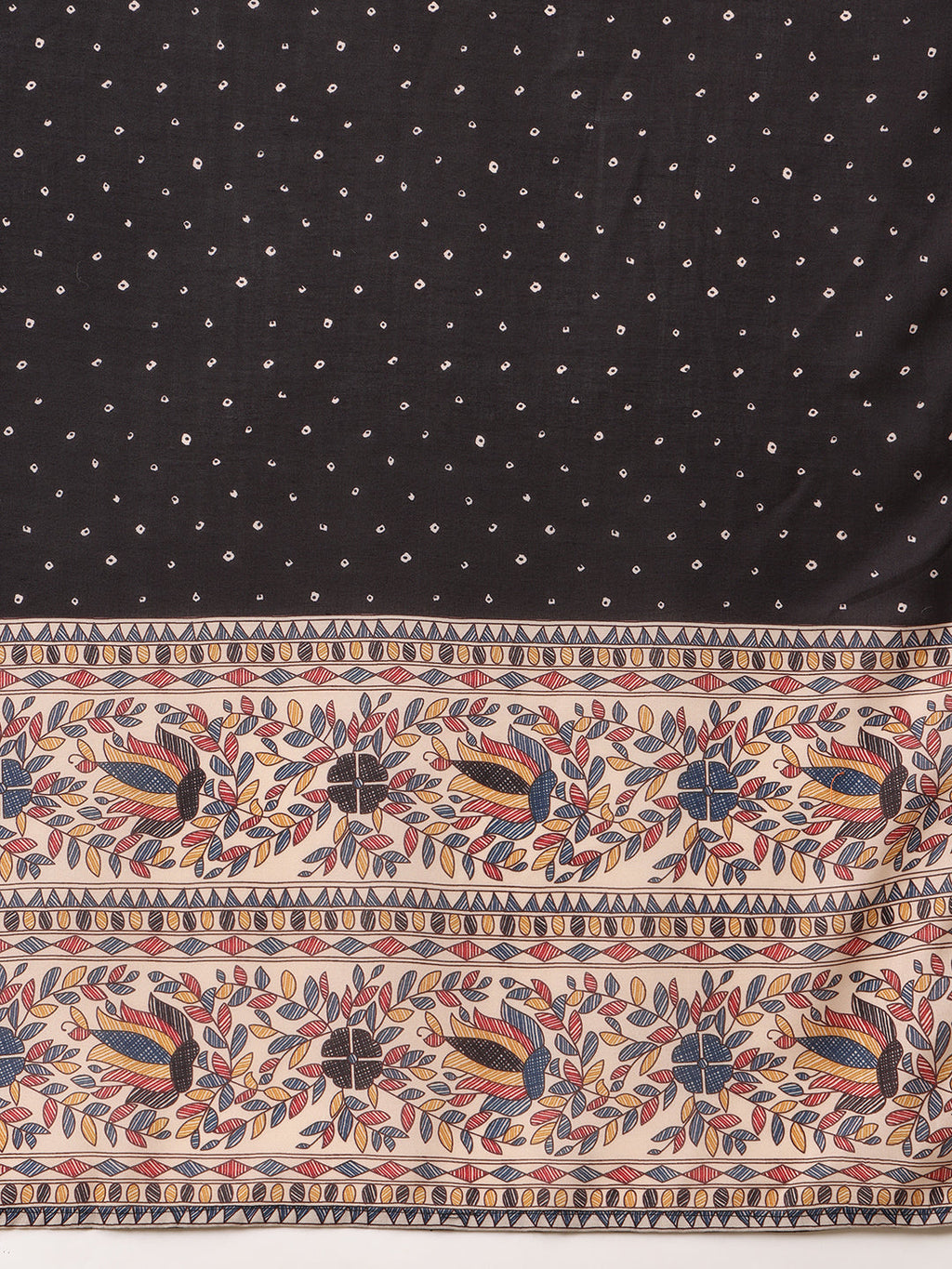 Hand Embroidered & Printed Kurta With Pant & Dupatta, Black - Hiral Fashion - Distacart