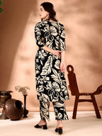Botanical Printed Co Ords Set, Black - Hiral Fashion - Distacart
