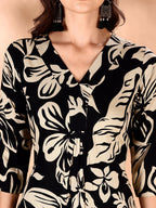 Botanical Printed Co Ords Set, Black - Hiral Fashion - Distacart