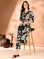 Botanical Printed Co Ords Set, Black - Hiral Fashion - Distacart