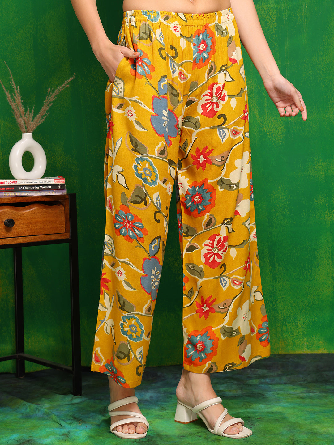 Botanical Printed Co Ords Set, Yellow - Hiral Fashion - Distacart