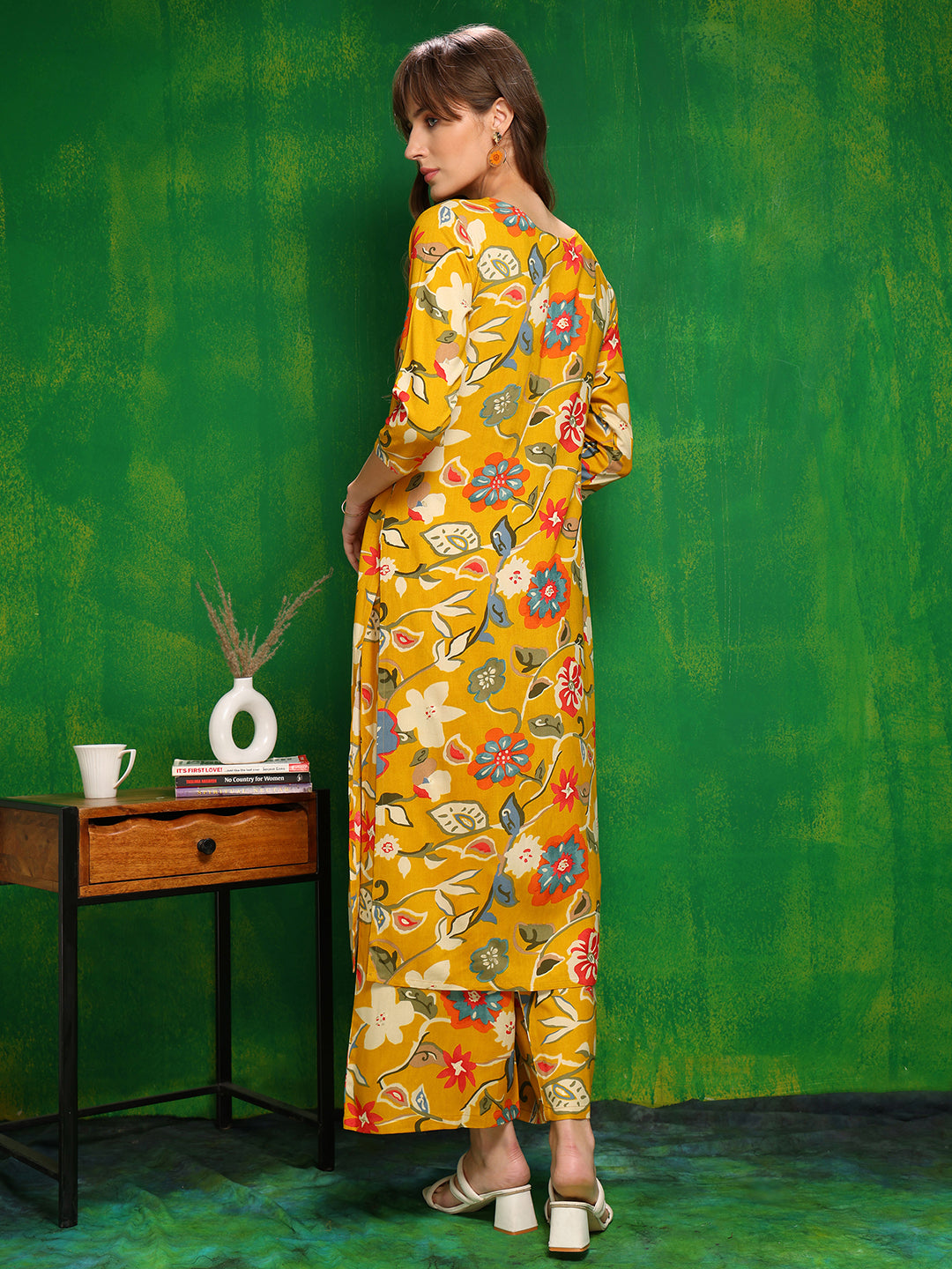 Botanical Printed Co Ords Set, Yellow - Hiral Fashion - Distacart