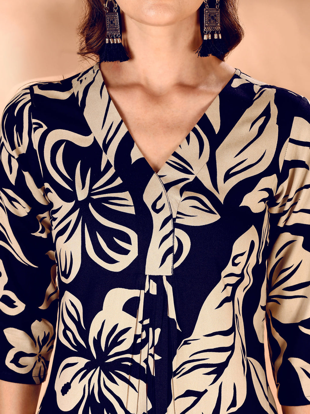 Botanical Printed Co Ords Set, Navy Blue - Hiral Fashion - Distacart