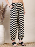 Ethnic Motifs Printed Afghani Pant Co-Ords, Black - Hiral Fashion - Distacart