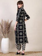 Ethnic Motifs Printed Afghani Pant Co-Ords, Black - Hiral Fashion - Distacart